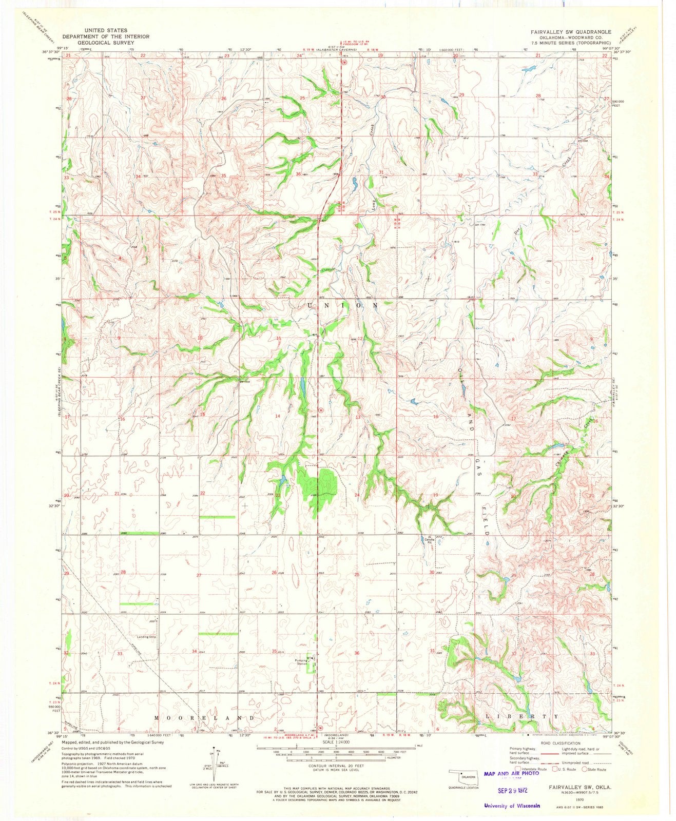 1970 Fairvalley, OK - Oklahoma - USGS Topographic Map v2