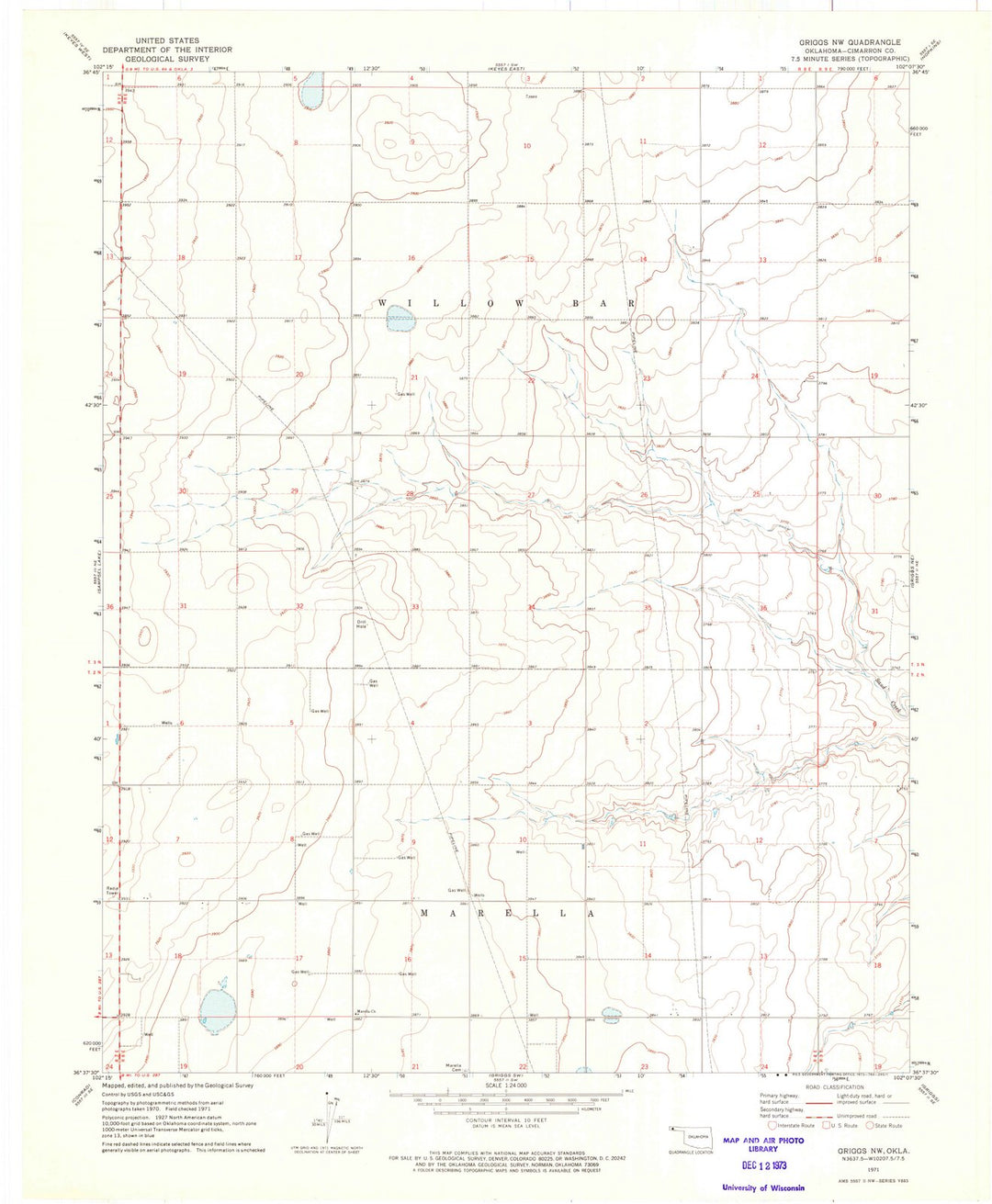 1971 Griggs, OK - Oklahoma - USGS Topographic Map v2