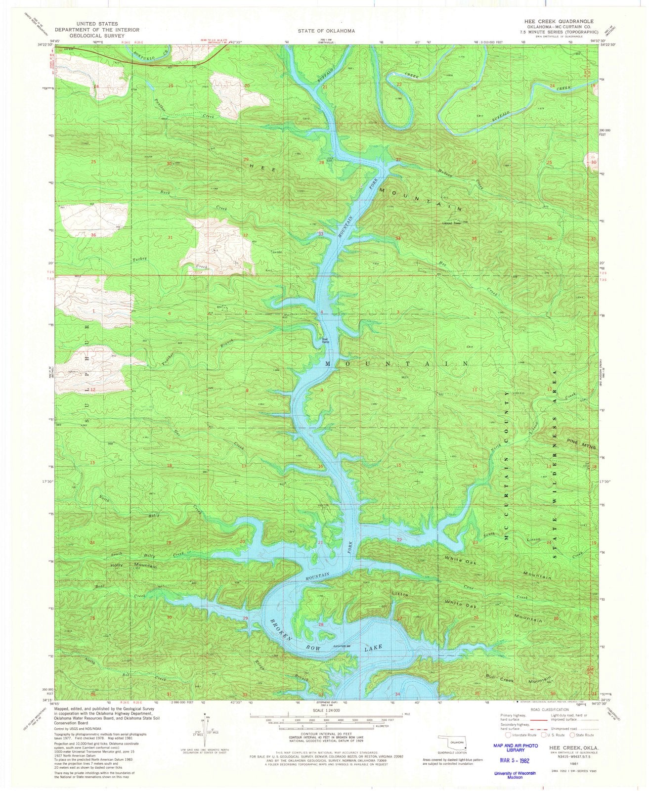 1981 HEE Creek, OK - Oklahoma - USGS Topographic Map