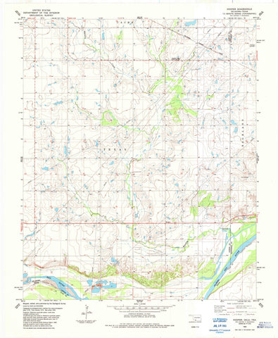 1984 Hooper, OK - Oklahoma - USGS Topographic Map