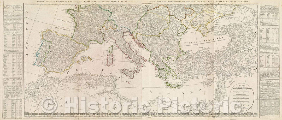 Historic Map : Europe Divided into its Empires, Kingdoms, States, Republics, and ca., 1787 , Vintage Wall Art