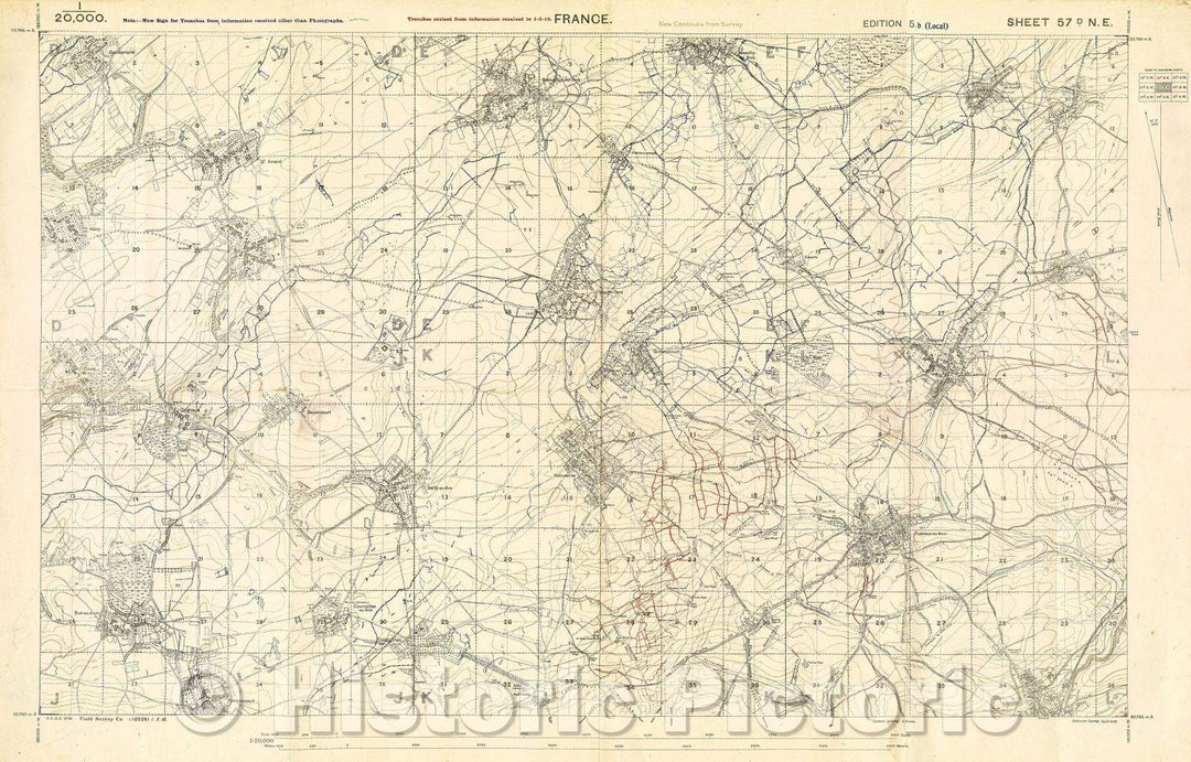 Historic Map : France, 1918 , Vintage Wall Art