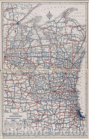 Historic Map : Highway Atlas of the United States and Canada : A Map of every State in the United States, also southern Canada, with index to towns showing population, 1931 , Vintage Wall Art