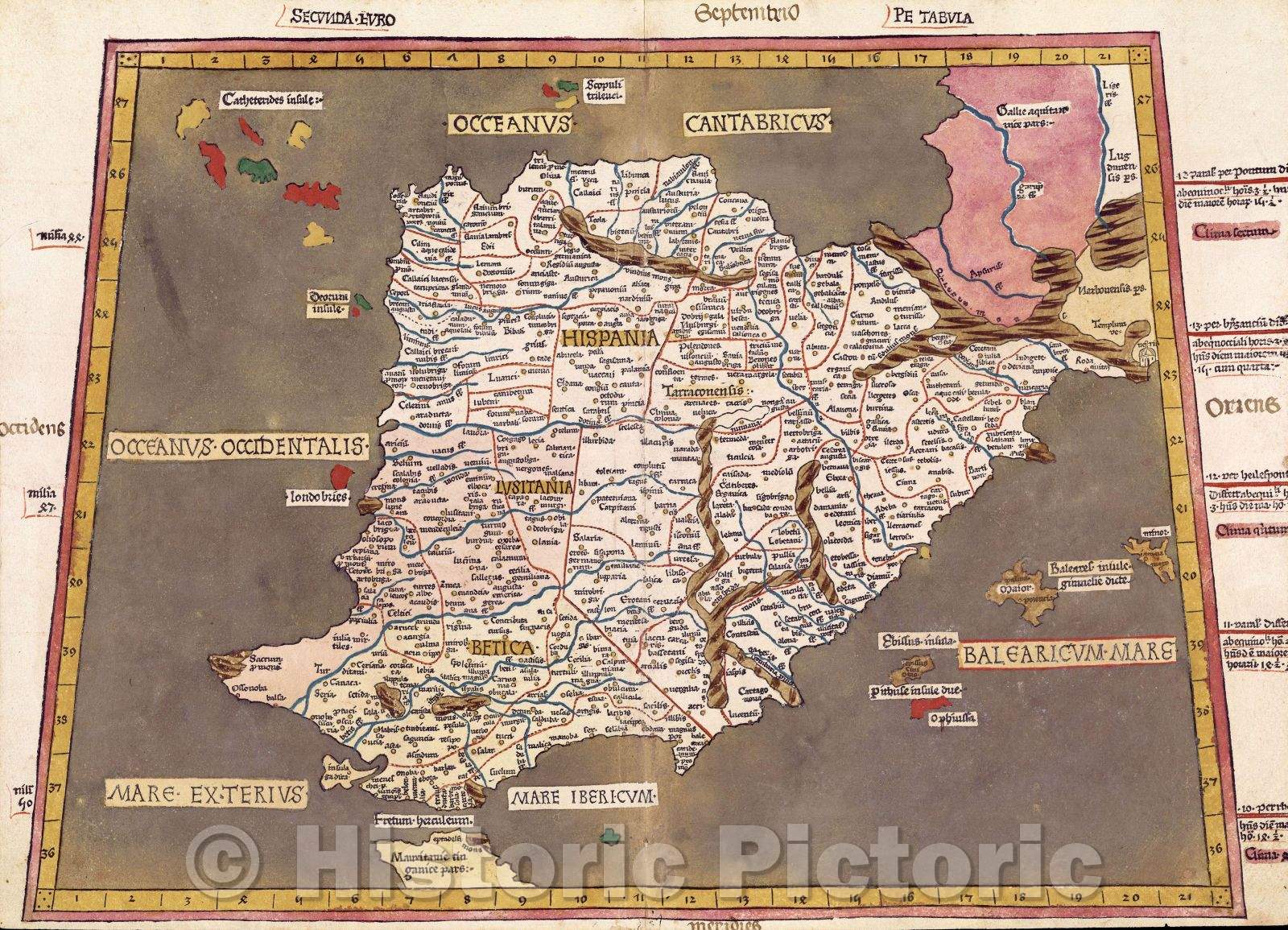 Historic Map : Secunda Europe Tabula, 1486 , Vintage Wall Art