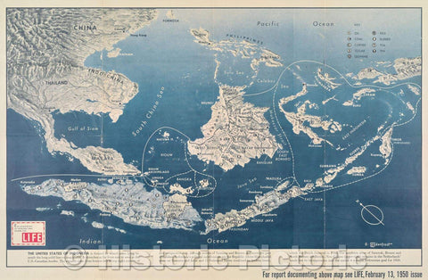 Historic Map : The United States of Indonesia . . ., c. 1950 , Vintage Wall Art