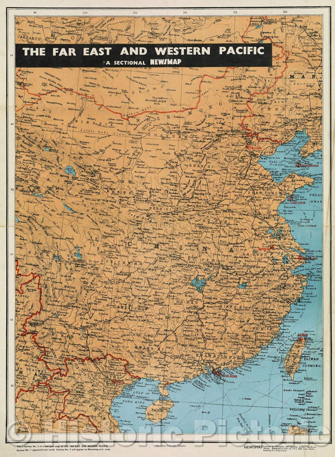 Historic Map : Newsmap for U.S. forces in the China and India Burma Theaters : the Far East and Western Pacific, 1945 , Vintage Wall Art