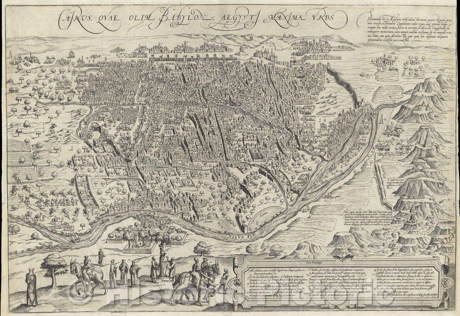 Historic Map : Cairus, quae olim Babylon; Aegypti Maxima Urbs, 1549 , Vintage Wall Art