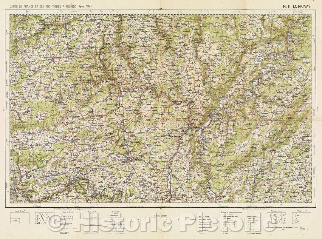 Historic Map : Carte de France et des Frontieres, 1918 , Vintage Wall Art , v4