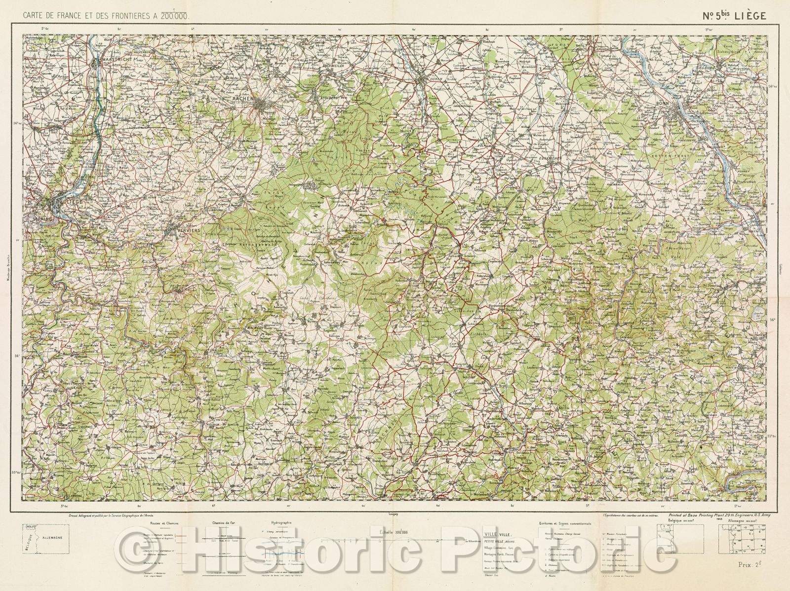 Historic Map : Carte de France et des Frontieres, 1918 , Vintage Wall Art , v2