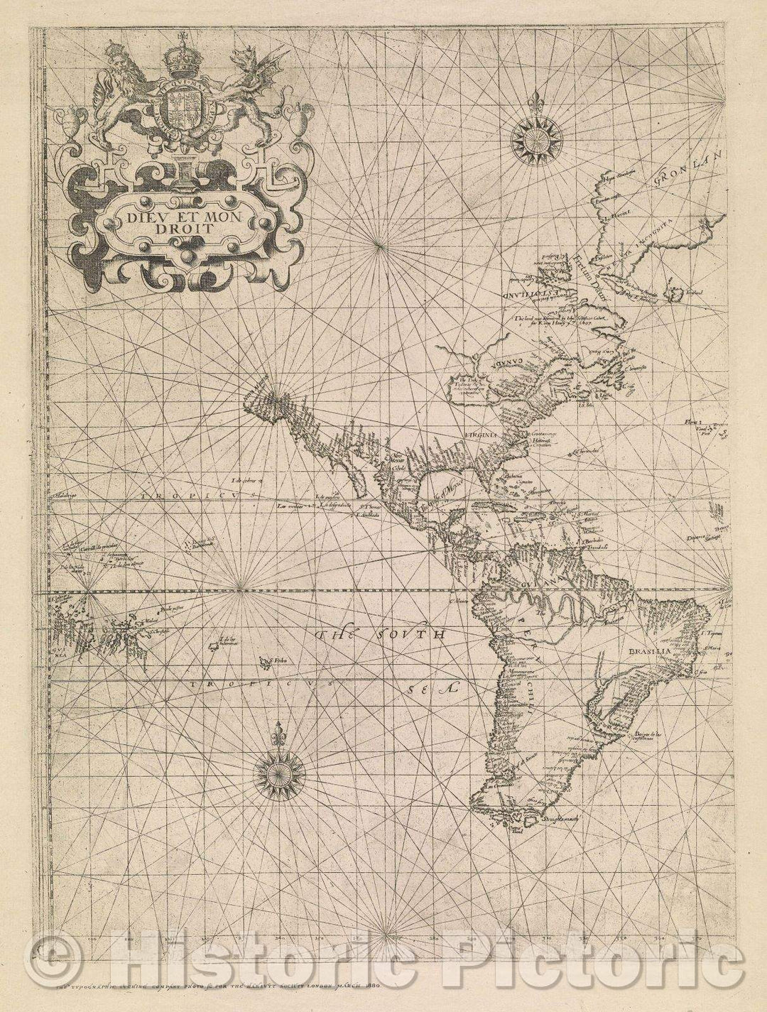 Historic Map : North and South America, 1880 , Vintage Wall Art