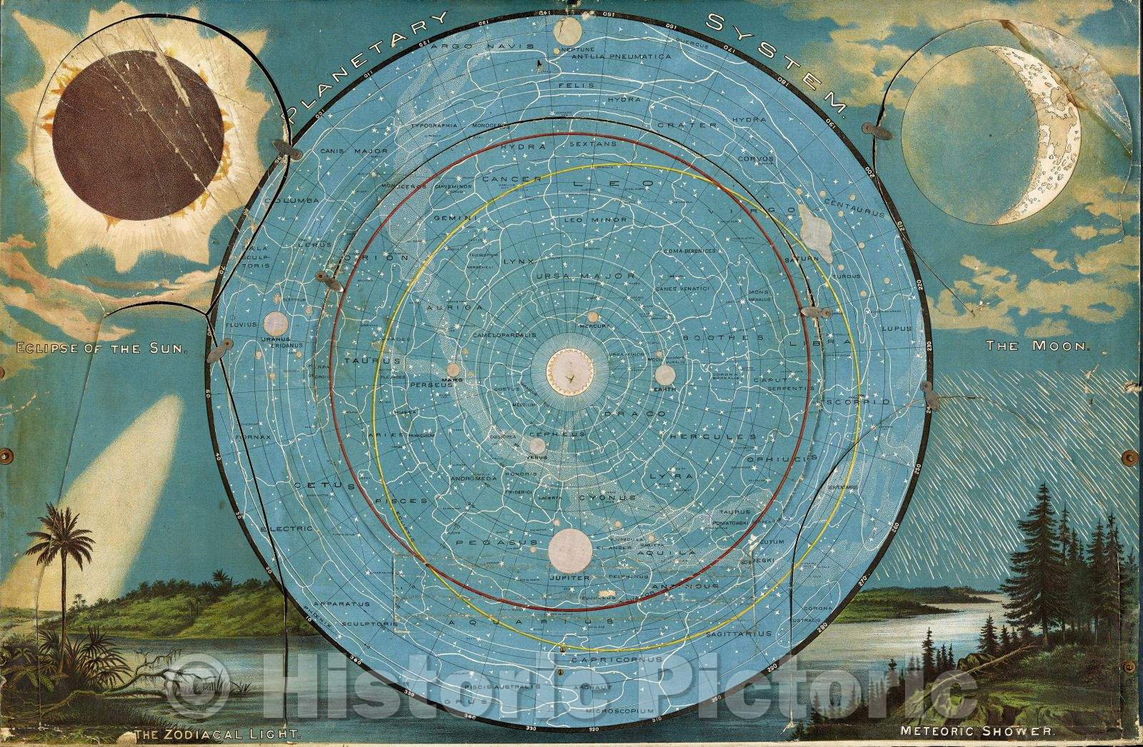 Historic Map : Yaggy's Geographical Study: Comprising Physical, Political, Geological and Astronomical Geography., 1887 , Vintage Wall Art