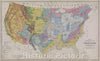 Historic Map : Gray's Geological Map of the United States, 1875 , Vintage Wall Art
