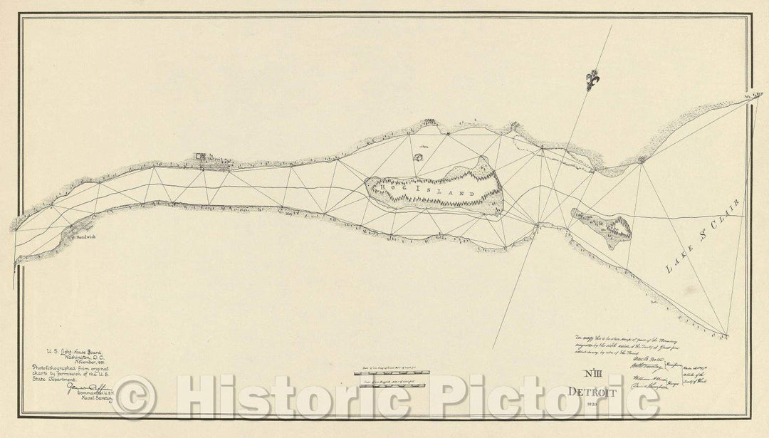 Historic Map : No.III Detroit 1820, 1891 , Vintage Wall Art