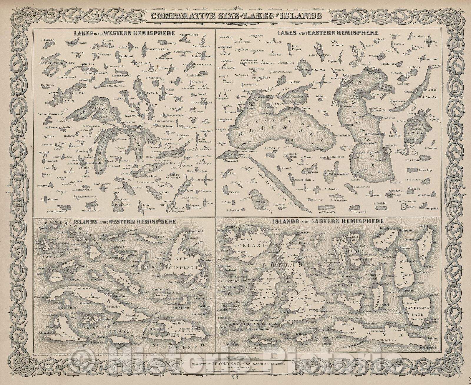 Historic Map : COLTON'S ATLAS OF the WORLD, ILLUSTRATING illustrating physical and political geography BY GEORGE W. COLTON, 1857 , Vintage Wall Art