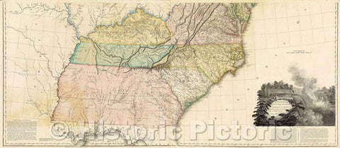 Historic Map : A Map of the United States of North America Drawn from a number of Critical Researches By A. Arrowsmith, Geographer No. 24 Rathbone Place, c. 1798 , Vintage Wall Art , v2