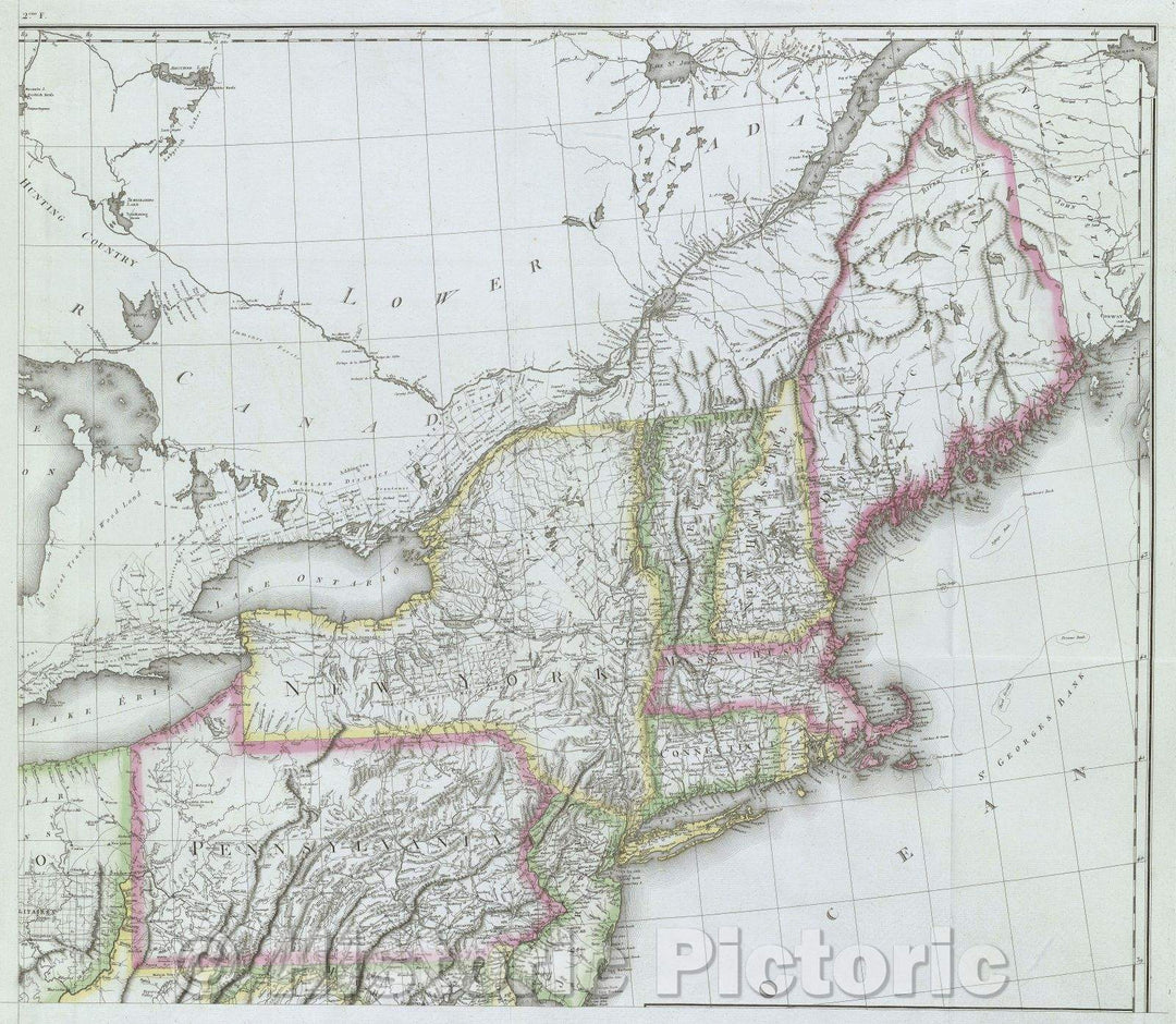 Historic Map : United States of Nth. America - Carte des Etats-Unis de l'Amerique Septentrionale Copiee et Gravee sur celle d'Arrowsmith Corrigee et considerablement, c. 1807 , Vintage Wall Art