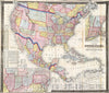 Historic Map : Goldthwait's map of the United States, British Provinces, Mexico, Central America, West India Islands : exhibiting the railroads with their distances, 1861 , Vintage Wall Art