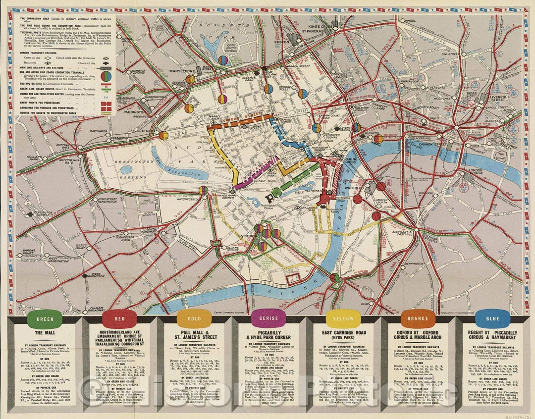 Historic Map : Untitled Beck Diagram of the London Transport Railways Underground, 1953 , Vintage Wall Art