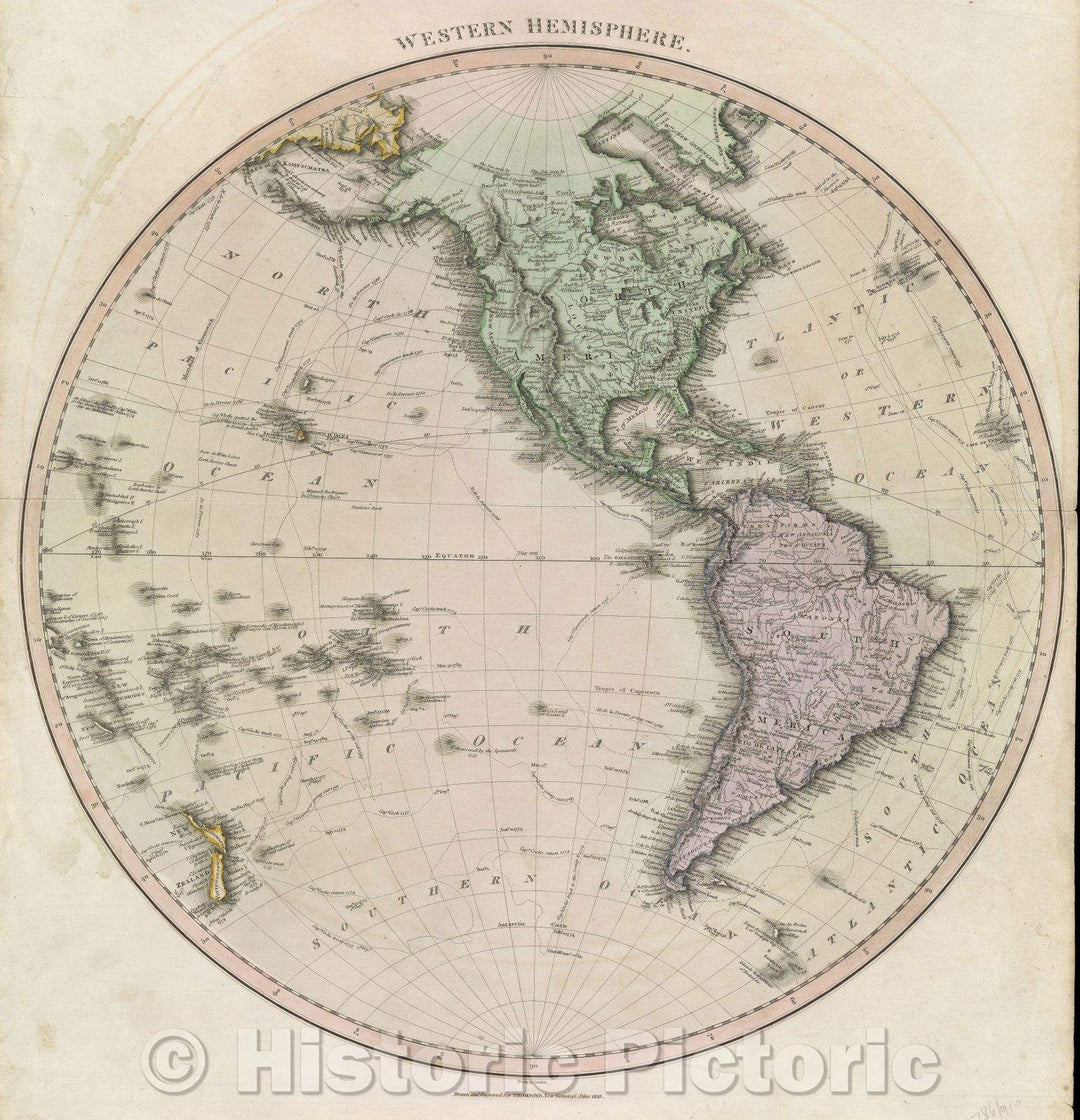 Historic Map : Western Hemisphere, 1815 , Vintage Wall Art