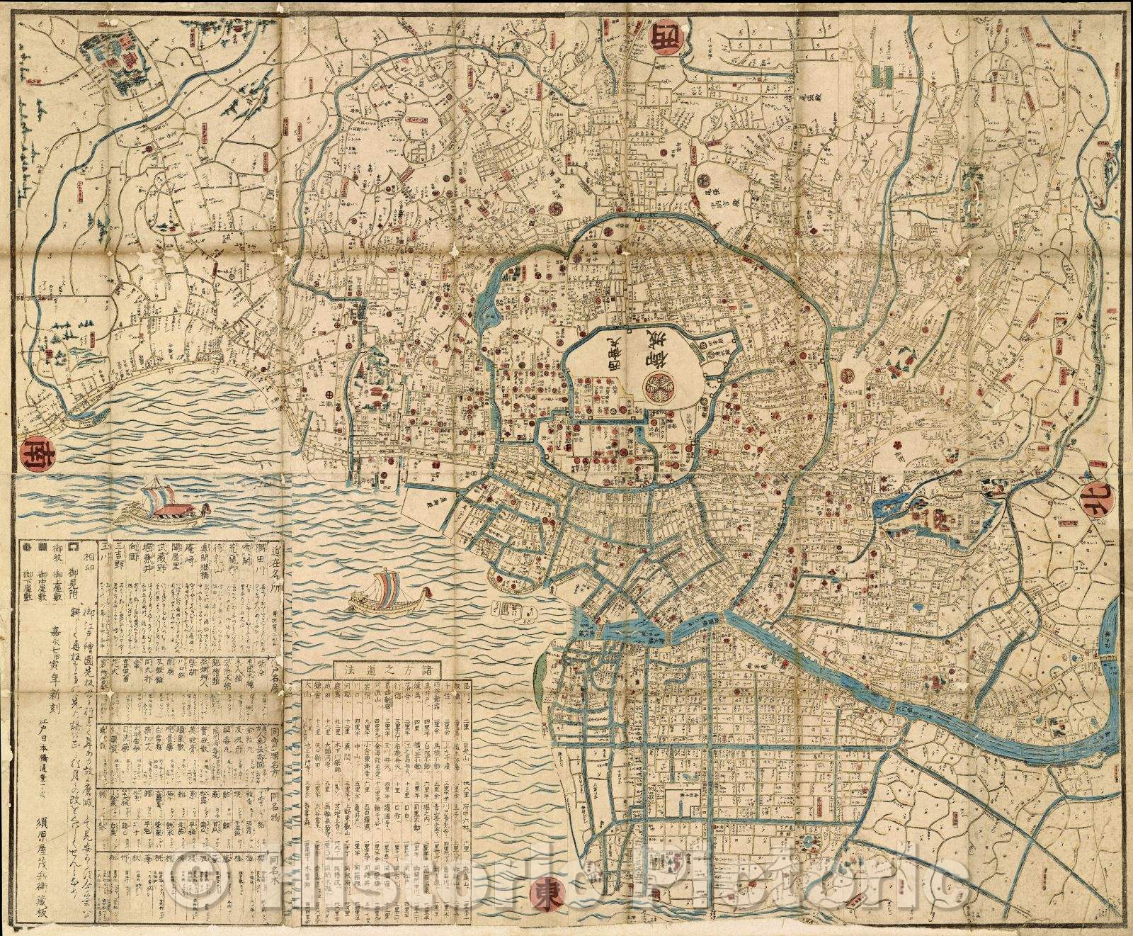 Historic Map : Suhara-Ya Edo, Japan, 1854 , Vintage Wall Art