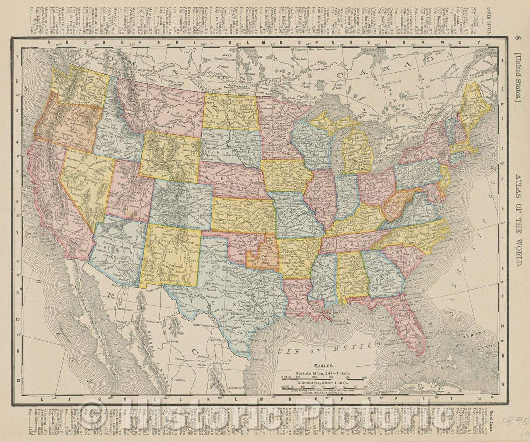 Historic Map : United States., 1901 , Vintage Wall Art