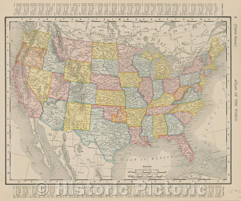 Historic Map : United States., 1901 , Vintage Wall Art