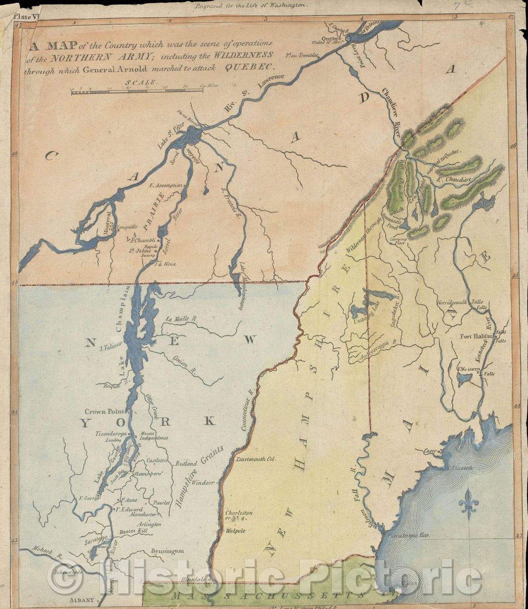 Historic Map : A Map of the Country which was the scene of operations of the Northern Army, 1807 , Vintage Wall Art