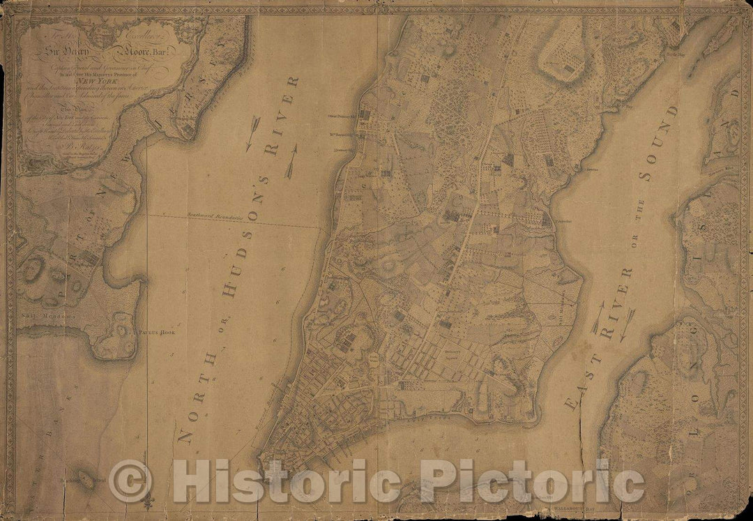 Historic Map : Plan of the City of New York in North America : surveyed in the years 1766 and 1767 B. Ratzer Thos. Kitchin, sculpt, 1776 , Vintage Wall Art