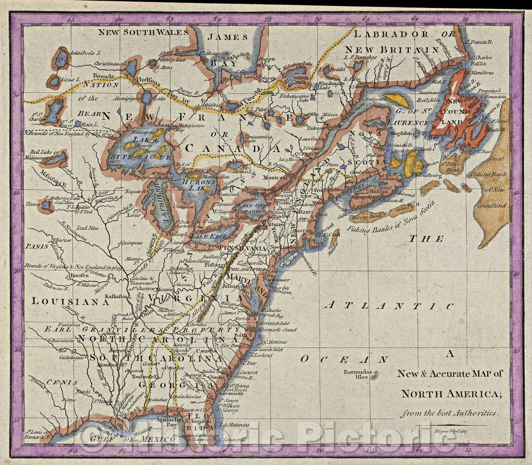 Historic Map : A New and Accurate Map of North America; from the best Authorities., 1770 , Vintage Wall Art