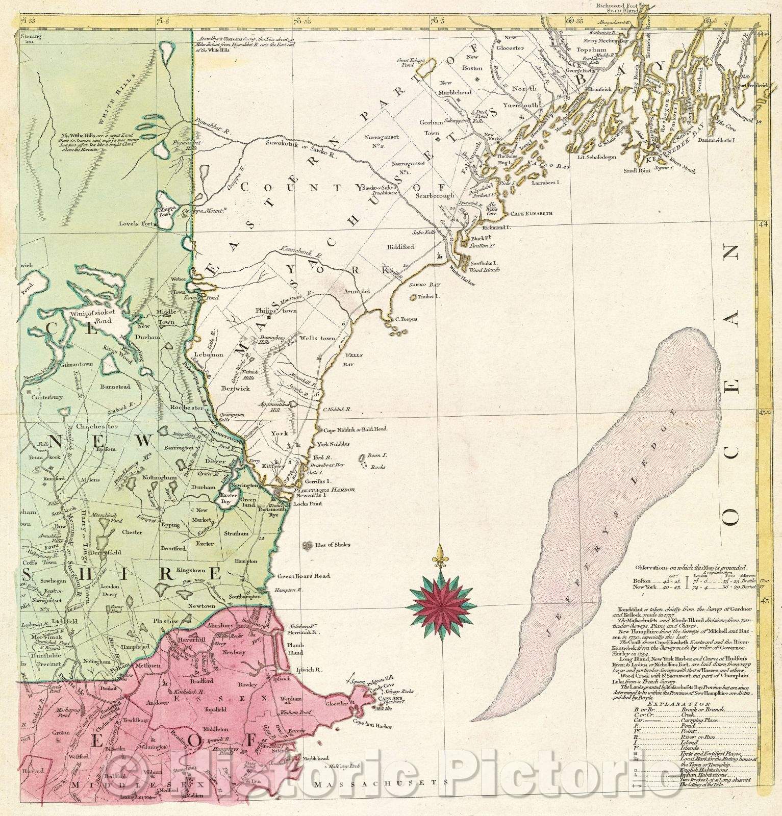 Historic Map : A Map of the most Inhabited part of New England..., 1776 , Vintage Wall Art