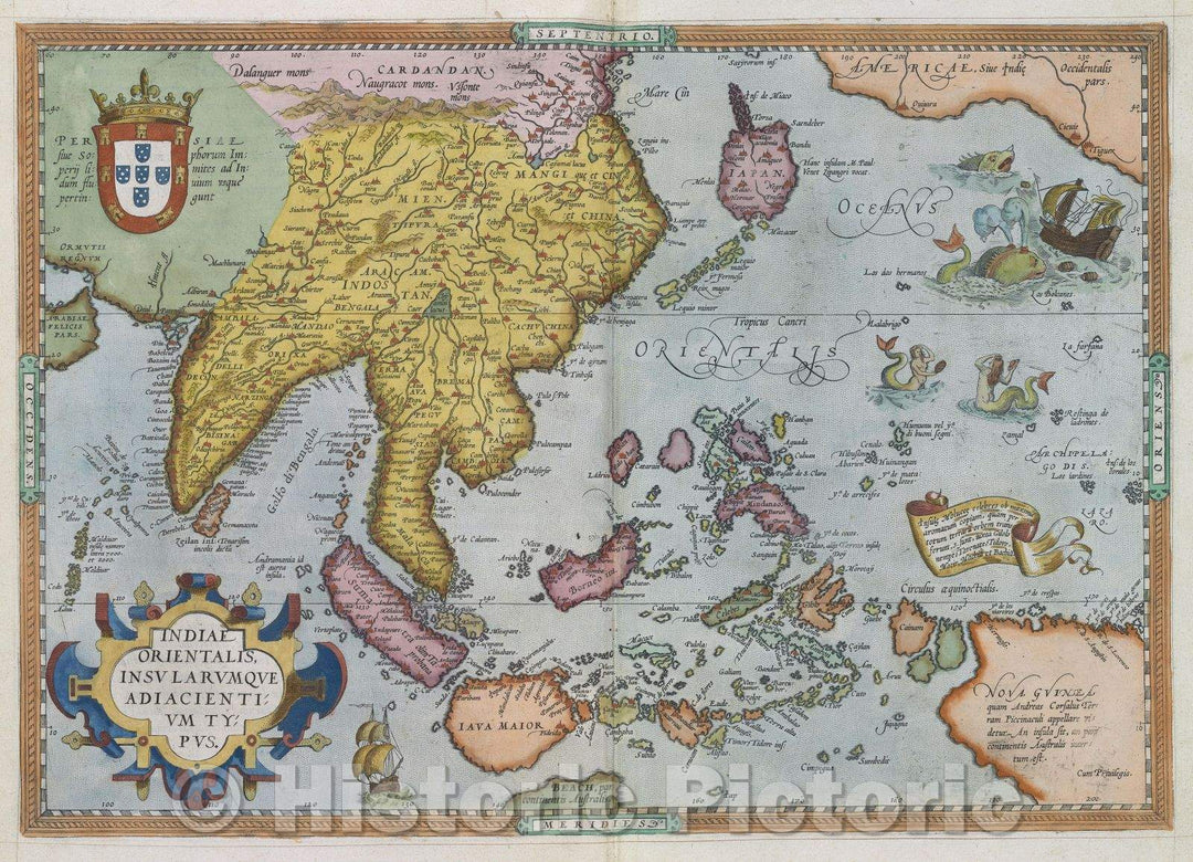 Historic Map : Indiae Orientalis Insularumque Adiacientium Typus., 1575 , Vintage Wall Art