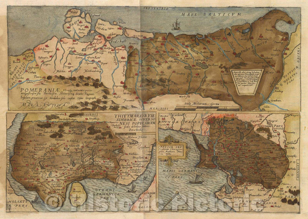 Historic Map : Pomeraniae utriusque, continentis praeter Wolgastensem seu Barthiesem Stetinensemque ducatus Rugiam insulam, provincias ex Vandalico solo captas, 1578 , Vintage Wall Art