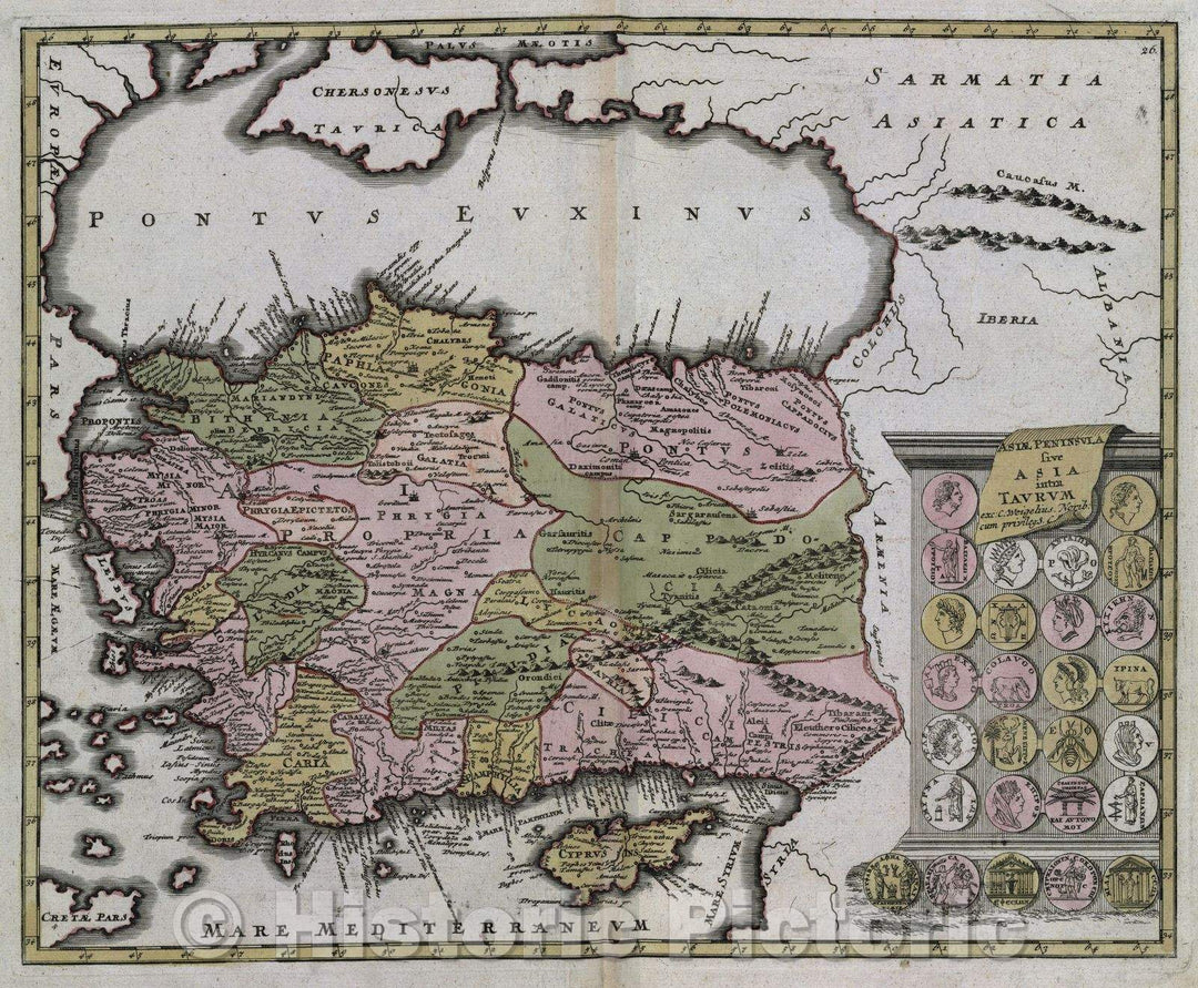 Historic Map : Asiae peninsula sive Asia intra Taurum exc: C. Weigelius. Norib: cum privileg: S. C. M., c. 1720 , Vintage Wall Art