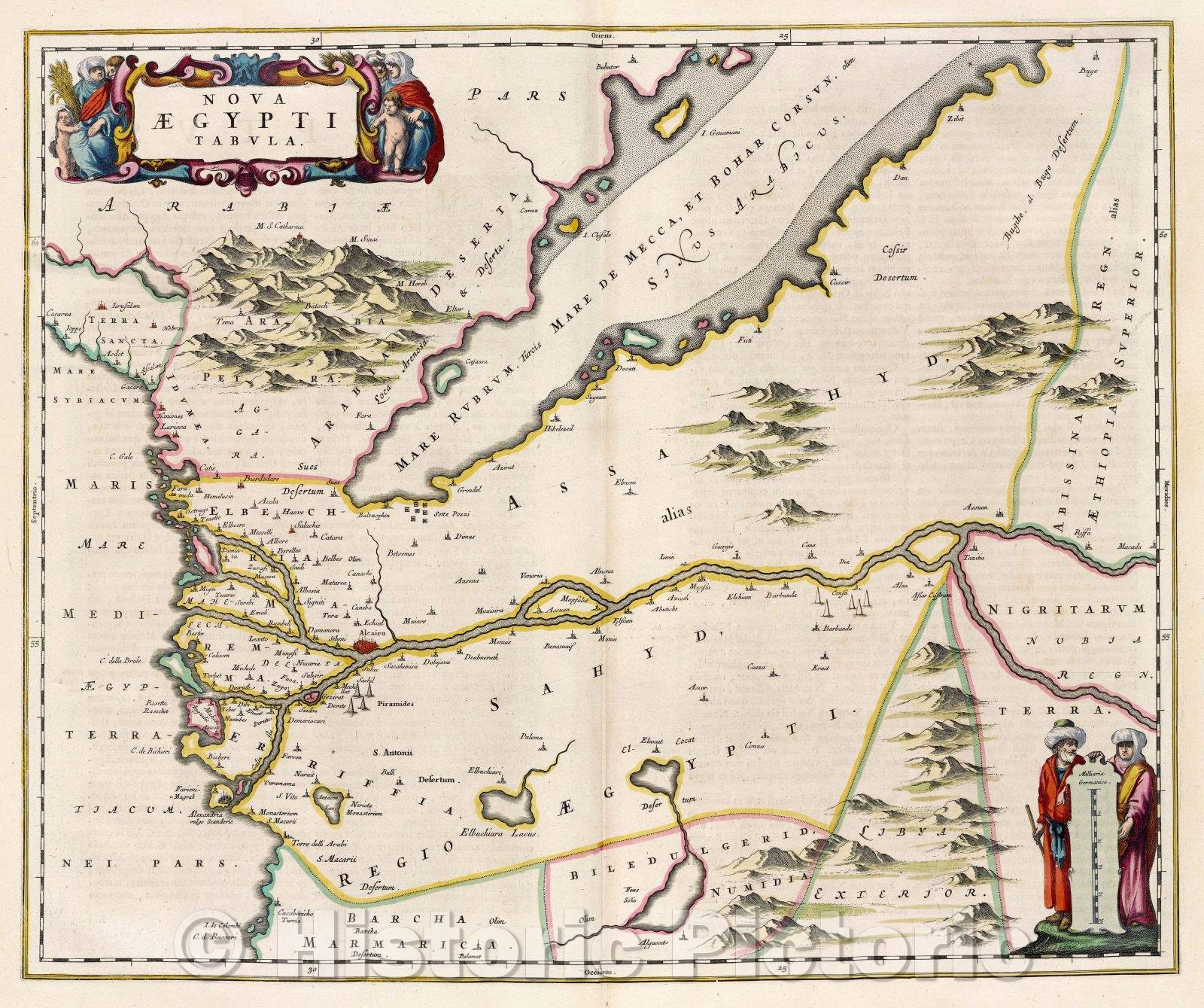 Historic Map : Nova Aegypti Tabula., c. 1664 , Vintage Wall Art