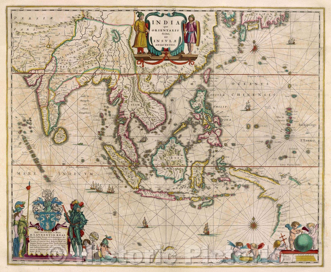 Historic Map : India quae orientalis dicitur, et insulae adjacentes., 1662 , Vintage Wall Art