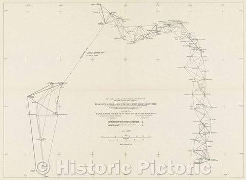 Historic Map : International Boundary Commission United States and Canada Triangulation and precise traverse sketches to accompany the report of the commissioners, 1924 , Vintage Wall Art , v2