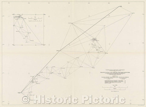 Historic Map : International Boundary Commission United States and Canada Triangulation and precise traverse sketches, 1924 , Vintage Wall Art , v3