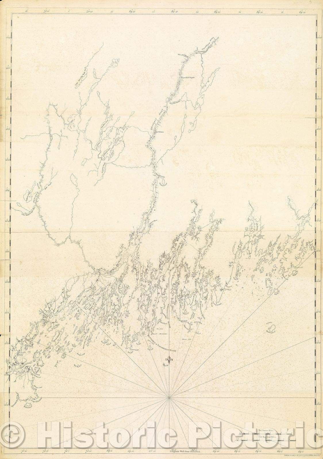 Historic Map : Coast of Maine from Spurwink River to Moose Point, Vintage Wall Art