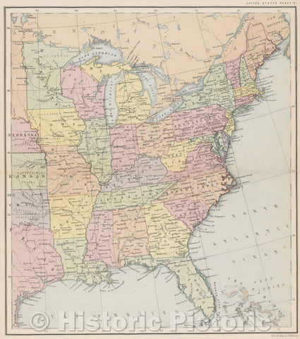 Historic Map : United States Sheet 2, Vintage Wall Art