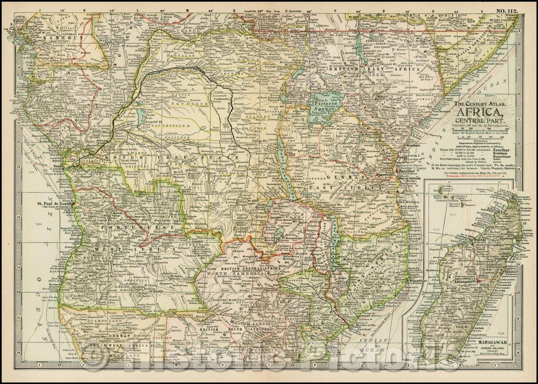 Historic Map - Africa, Central Part, 1897, The Century Company v1