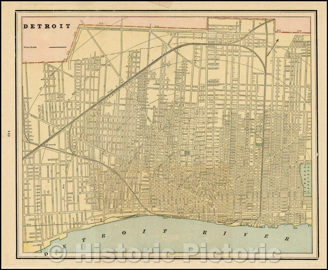 Historic Map - Detroit, 1892, George F. Cram v1