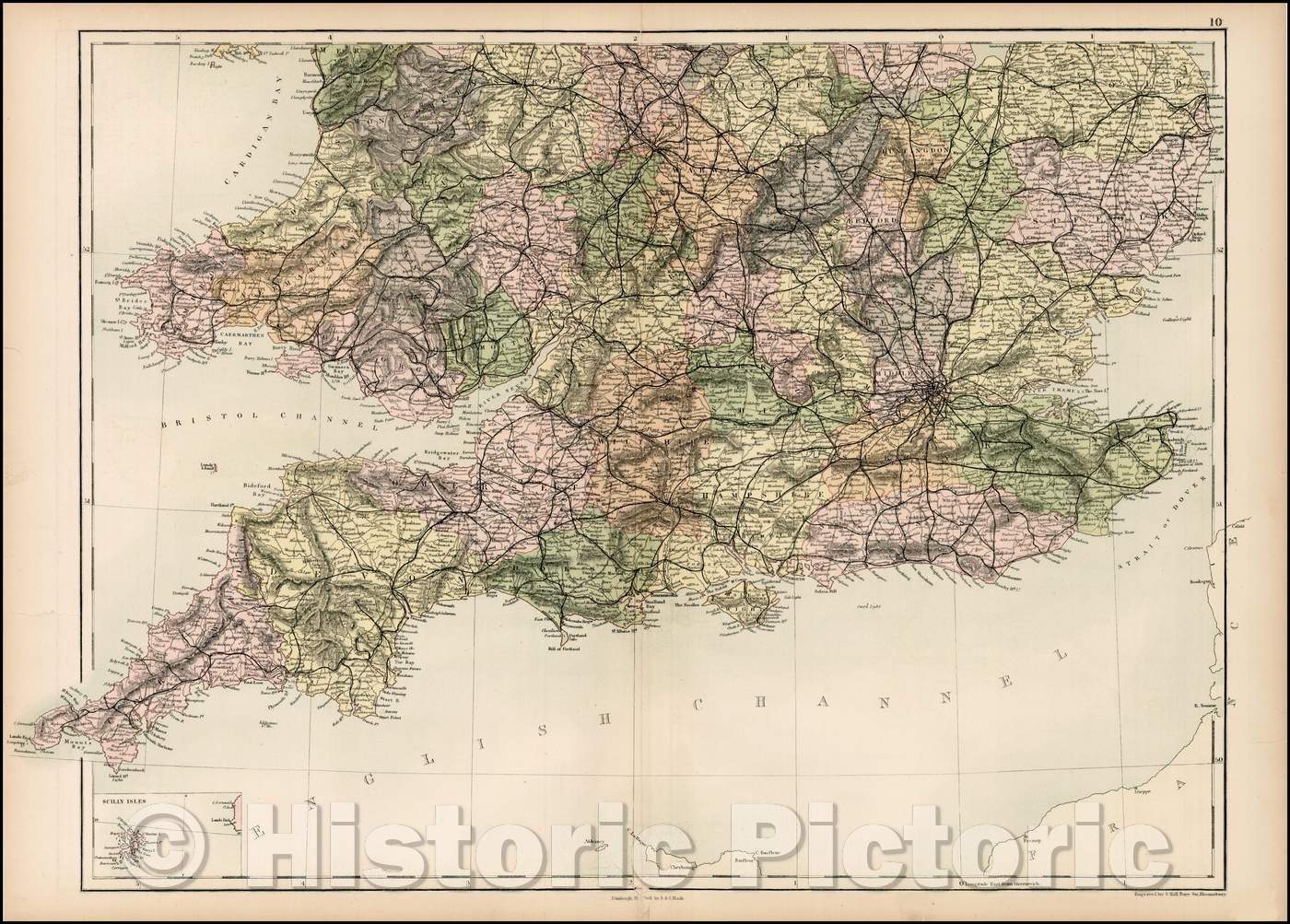 Historic Map - Sicily Islands, 1869, Adam & Charles Black - Vintage Wall Art