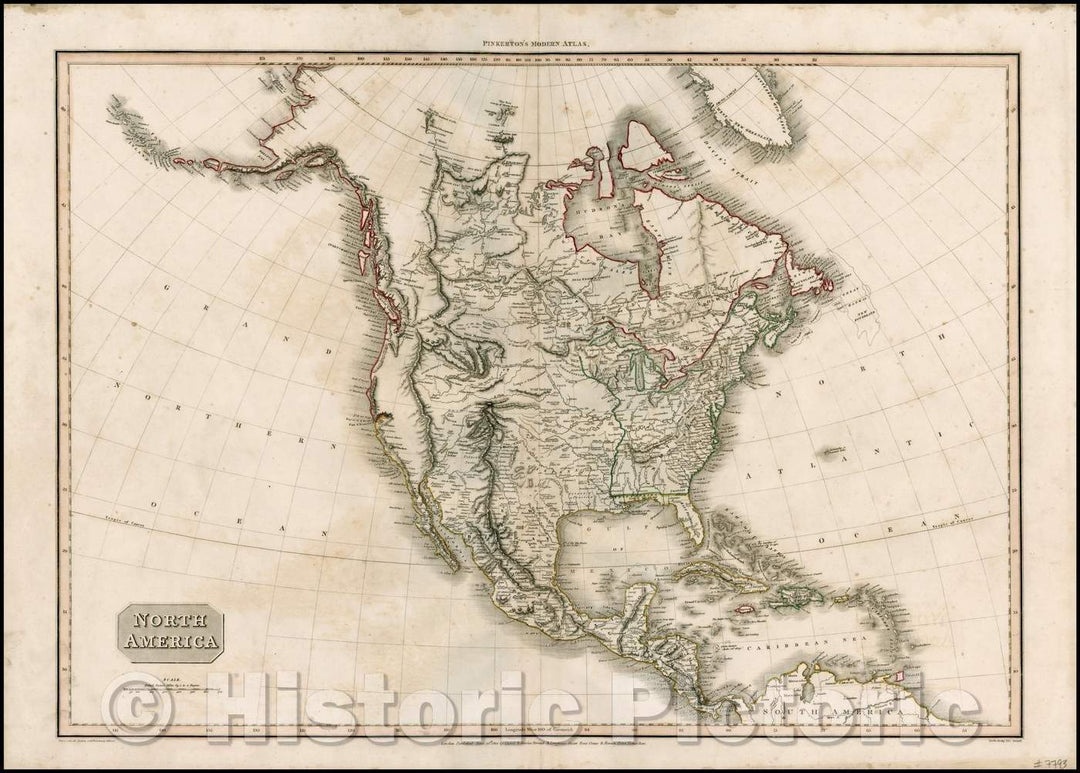 Historic Map - North America, 1812, John Pinkerton v1