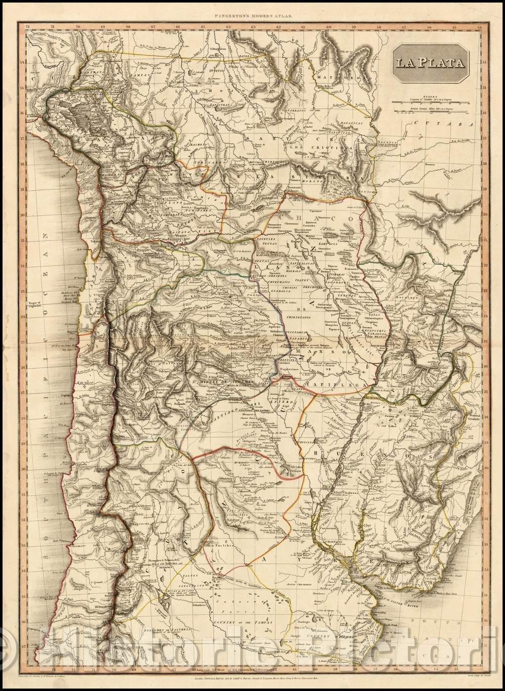 Historic Map - La Plata, Argentina, 1812, John Pinkerton v1