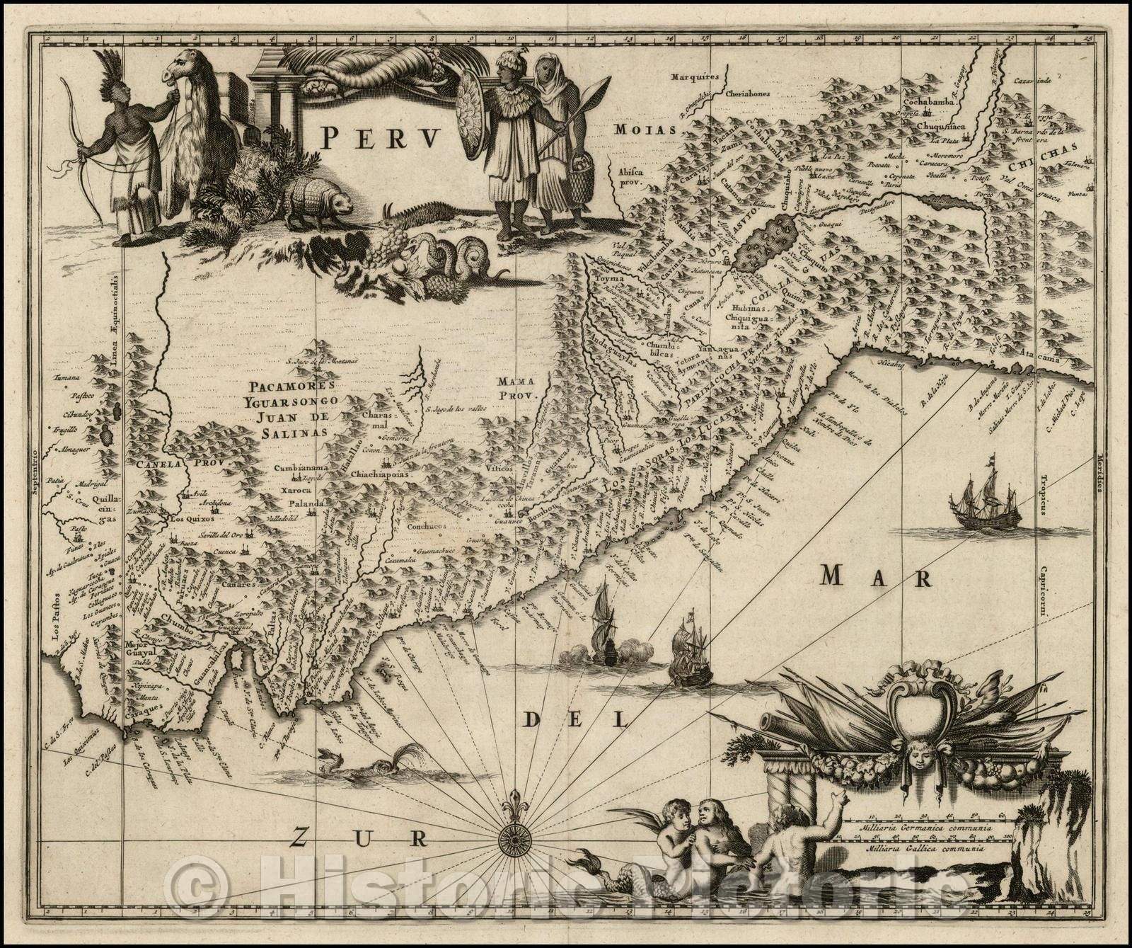 Historic Map - Peru, South America, 1671, John Ogilby v1