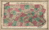 Historic Map - Colton's New Township Map of the State of Pennsylvania, 1866, G.W. & C.B. Colton - Vintage Wall Art