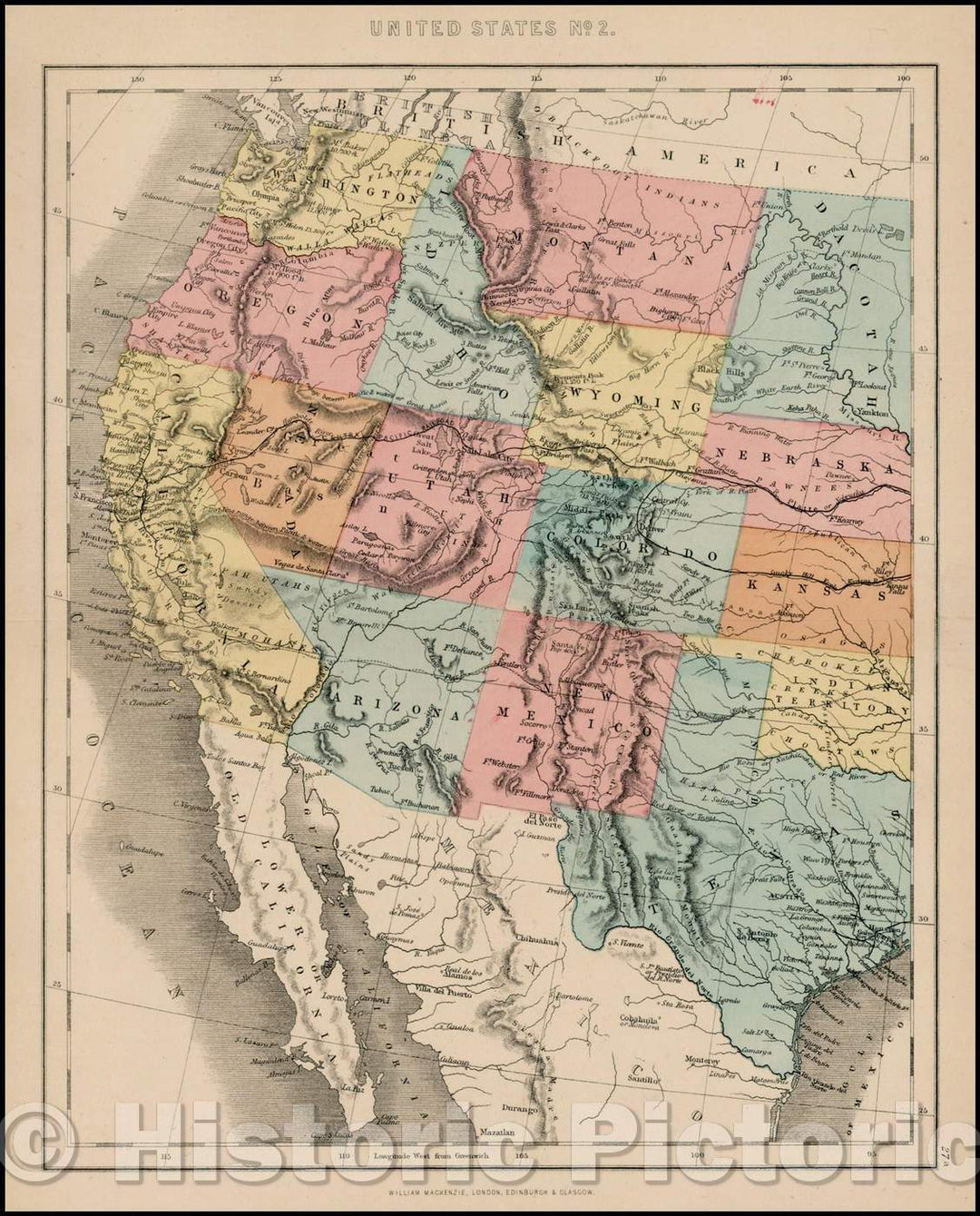 Historic Map - United States No. 2, 1866, H.G. Collins - Vintage Wall Art