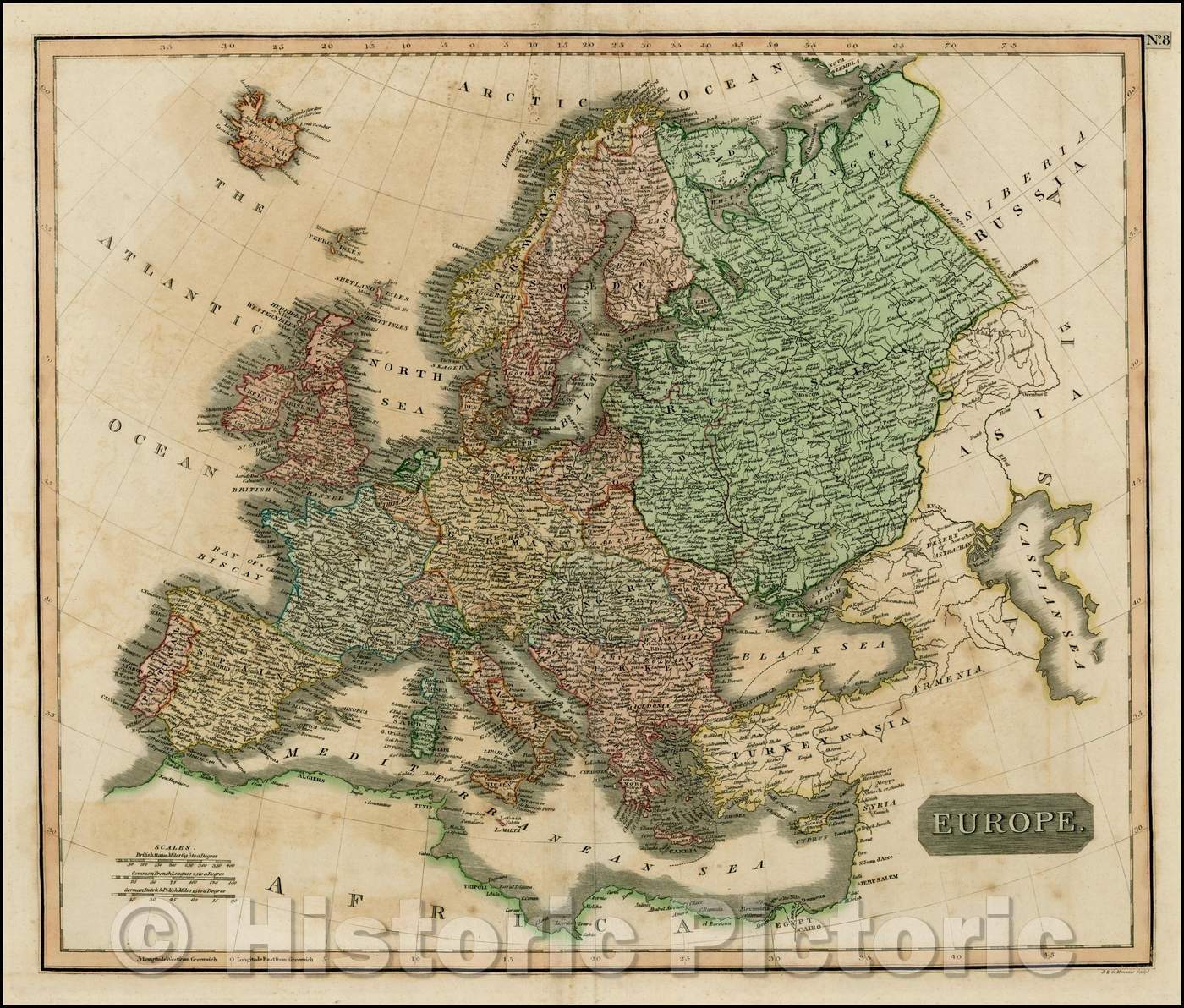 Historic Map - Europe, 1800, John Cary - Vintage Wall Art