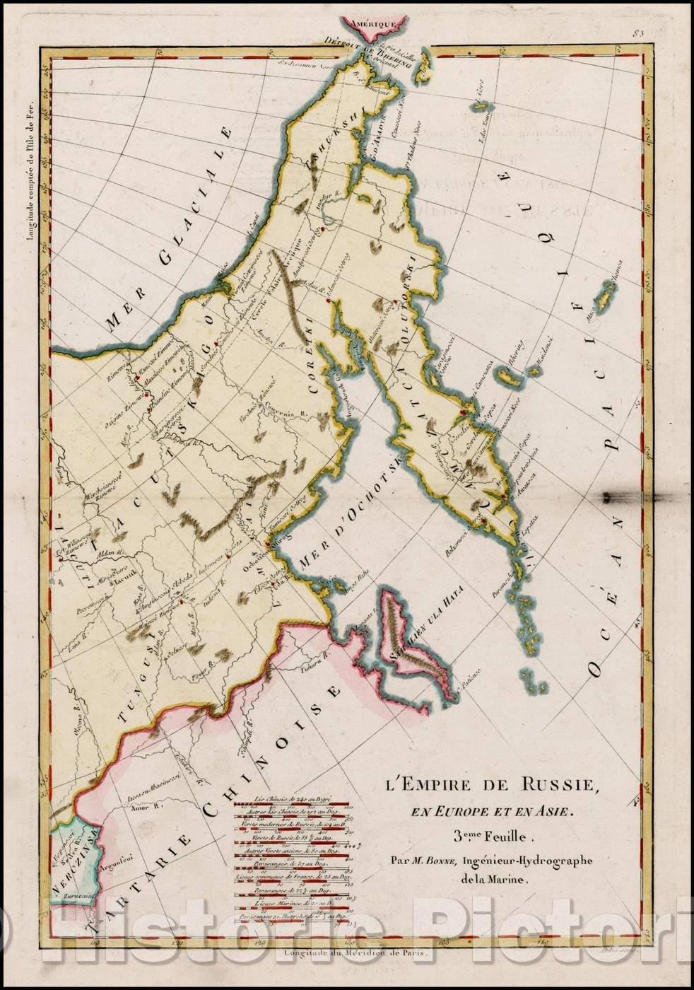 Historic Map - L'Empire De Russie, En Europe Et En Asia. 3eme. Fuille. / Map of European Russia, with details of cities, rivers, mountains, lakes, 1787 - Vintage Wall Art