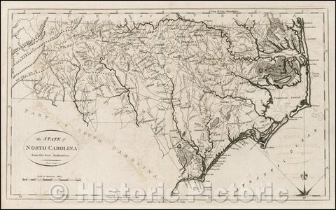 Historic Map - The State of North Carolina from the best Authorities, 1796, John Reid v1